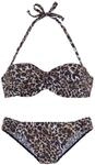 LASCANA Bandeau-Bikini Damen braun-bedruckt Gr.42 Cup D
