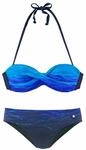 LASCANA B&uuml;gel-Bandeau-Bikini Damen blau-bedruckt Gr.36 Cup B