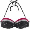 LASCANA Bandeau-Bikini-Top Damen schwarz-rot Gr.38 Cup D