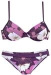 LASCANA B&uuml;gel-Bikini Damen lila-bedruckt Gr.38 Cup E