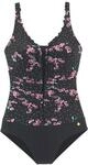 LASCANA Damen Badeanzug schwarz-bedruckt Gr.52 Cup B
