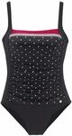 LASCANA Badeanzug Damen schwarz-rot Gr.42 Cup E