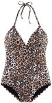 LASCANA Badeanzug Damen braun-schwarz Gr.36 Cup A/B