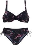 LASCANA B&uuml;gel-Bikini Damen schwarz-bedruckt Gr.46 Cup D