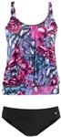 LASCANA Oversize-Tankini Damen schwarz-pink Gr.36