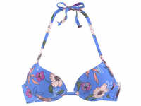 S.OLIVER Push-Up-Bikini-Top Damen blau-bedruckt Gr.38 Cup C