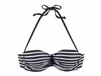 VENICE BEACH Bandeau-Bikini-Top Damen schwarz-weiß-gestreift Gr.42 Cup D