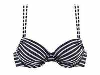 VENICE BEACH Bügel-Bikini-Top Damen schwarz-weiß-gestreift Gr.36 Cup F