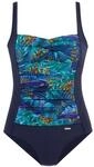 LASCANA Damen Badeanzug blau-bedruckt Gr.36 Cup B