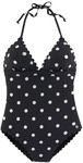 LASCANA Damen Badeanzug schwarz-wei&szlig; Gr.36 Cup A/B