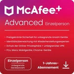 McAfee MPA31MNRURDDD, McAfee+ Advanced Individual, unbegrenzte Ger&auml;te - 1 Jahr, ESD,