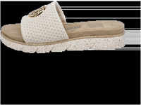Sandale mit Zwischensohle aus Bast in weiß