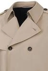 Trenchcoat mit Bindegurt & Hemdkragen in beige