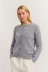Cardigan mit Rundhals & Knopfleiste in grau