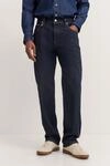 Jeans aus Luxury Raw Denim mit Stretch in marine