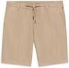 Leinen-Bermuda mit elastischem Bund und Kordelzug in beige