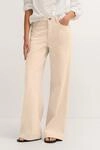 Klassische Jeans mit geradem Bein aus reiner Baumwolle in beige