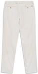 Tapered Fit Bundfaltenhose mit elastischem Bund und Kordelzug in ecru