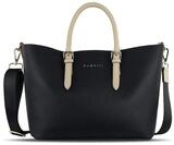 Handtasche mit Kontrastriemen in schwarz