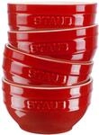 Staub Ceramique Sch&uuml;ssel Set 12 cm / 4-tlg, Kirsch-Rot, Keramik