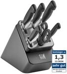ZWILLING VIER STERNE 7-tlg, Selbstsch&auml;rfender Messerblock, Anthrazit