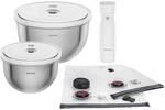 ZWILLING Fresh & Save BOWLS Vakuum Starter Set, Edelstahl / M/L, 9-tlg, Silber-Wei&szlig;