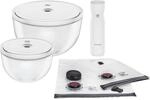 ZWILLING Fresh & Save BOWLS Vakuum Starter Set, Glas / M/L, 9-tlg, Transparent-Wei&szlig;