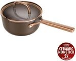 ZWILLING Milano Stieltopf mit Glasdeckel 18 cm, Aluminium, Braun
