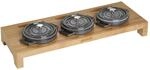 Staub Specialities Servierbrett f&uuml;r 3 Mini-Cocottes, 42 cm x 16 cm, Bambus