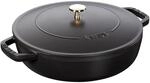 Staub Braisers Br&auml;ter mit Chistera Drop-Structure 24 cm, rund, Schwarz, Gusseisen