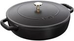 Staub Braisers Br&auml;ter mit Chistera Drop-Structure 28 cm, rund, Schwarz, Gusseisen