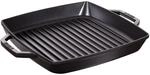 Staub Grill Pans Grillpfanne 28 cm, quadratisch, Schwarz, Gusseisen