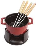 Staub Specialities Fondue Set 10 cm, rund, Kirsch-Rot, Gusseisen
