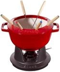 Staub Specialities Fondue Set 20 cm, rund, Kirsch-Rot, Gusseisen
