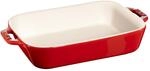 Staub Ceramique Auflaufform 20 x 16 cm, rechteckig, Kirsch-Rot, Keramik
