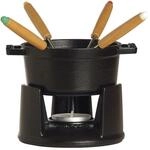 Staub Specialities Fondue Set 10 cm, rund, Schwarz, Gusseisen