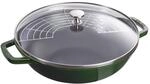 Staub Specialities Wok mit Glasdeckel 30 cm, rund, Basilikum-Gr&uuml;n, Gusseisen