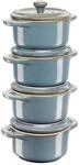 Staub Ceramique Cocotte Set 4-tlg, rund, Antik-T&uuml;rkis, Keramik