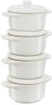Staub Ceramique Cocotte Set 4-tlg, rund, Elfenbein-Wei&szlig;, Keramik