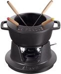 Staub Specialities Fondue Set 16 cm, rund, Schwarz, Gusseisen