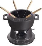 Staub Specialities Fondue Set 18 cm, rund, Schwarz, Gusseisen