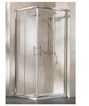 HSK Favorit Gleitt&uuml;r, Eckeinstieg, 4-teilig, 75x90cm, Alu-silber-matt