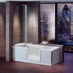 STYLE Badewanne mit T&uuml;r/Seniorenbadewanne 170x75cm,Rechts, mit Duschkabine