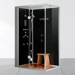 Grande Home WS109 - Dampfdusche 120x90 cm Wei&szlig; Links Mit Duschwanne