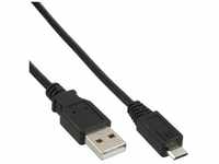 InLine Micro-USB 2.0 Kabel, USB-A Stecker an Micro-B Stecker, schwarz, 1m 31710