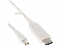 Inline 17172I, InLine Mini DisplayPort zu HDMI Konverter Kabel, weiß, 2m, mit Audio