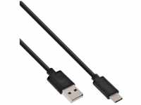 InLine USB 2.0 Kabel, Typ C Stecker an A Stecker, schwarz, 1,5m 35734