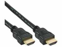 InLine HDMI Kabel, HDMI-High Speed mit Ethernet, Stecker / Stecker, schwarz / gold,