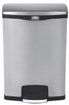 Rubbermaid Tretm&uuml;lleimer Slim Jim&reg; Step-On, Edelstahl, Hochwertiger Abfalleimer mit
