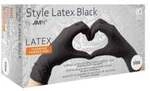 AMPri Handelsgesellschaft mbH Style Latex Black Einmalhandschuhe, puderfrei, schwarz,